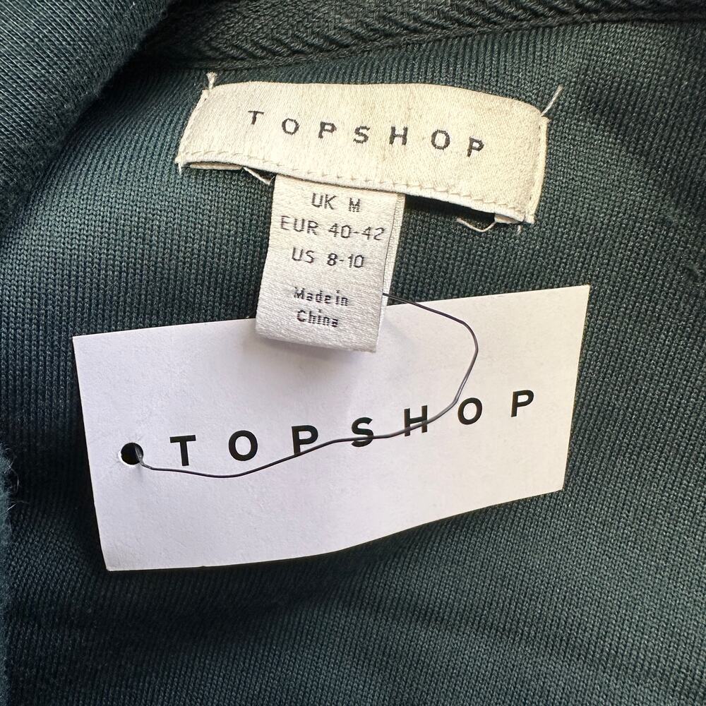 Topshop Borg Quarter Zip Fleece Hoodie Long Sleeve Pouch Pocket Sweater - Picture 6 of 7
